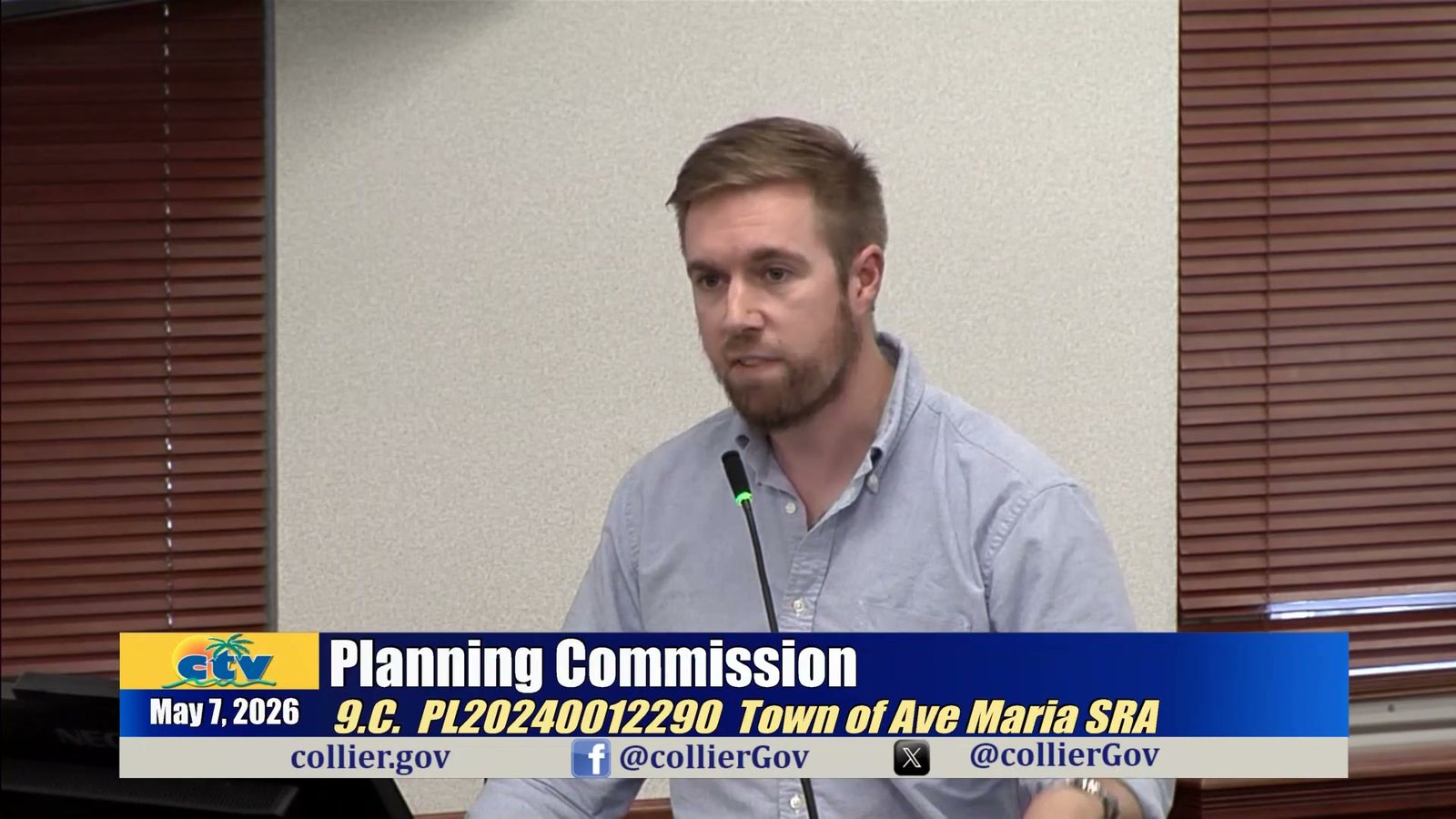 Greg Colker speaking at the Collier County Planning Commission, May 7, 2026.